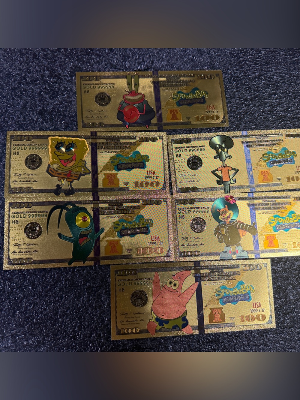 SpongeBob Squarepants gold foil set